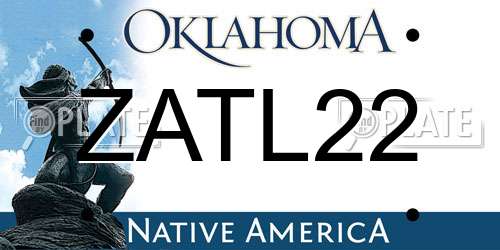 ZATL22 Oklahoma License Plate