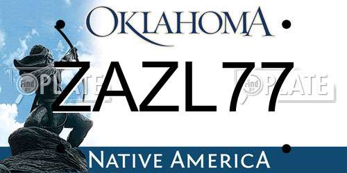 ZAZL77 Oklahoma License Plate