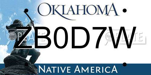 ZB0D7W Oklahoma License Plate