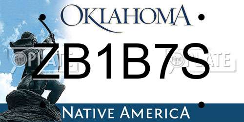 ZB1B7S Oklahoma License Plate