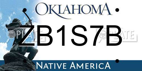 ZB1S7B Oklahoma License Plate