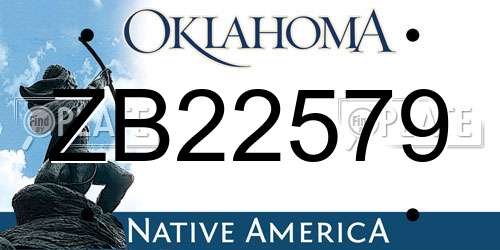 ZB22579 Oklahoma License Plate