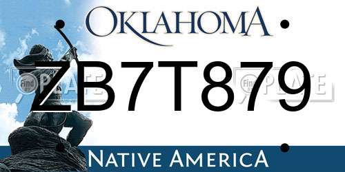 ZB7T879 Oklahoma License Plate