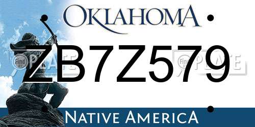 ZB7Z579 Oklahoma License Plate