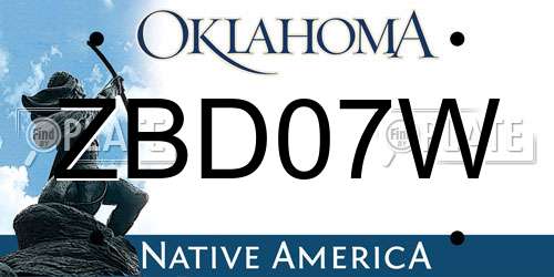 ZBD07W Oklahoma License Plate