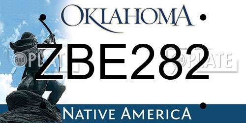 ZBE282 Oklahoma License Plate