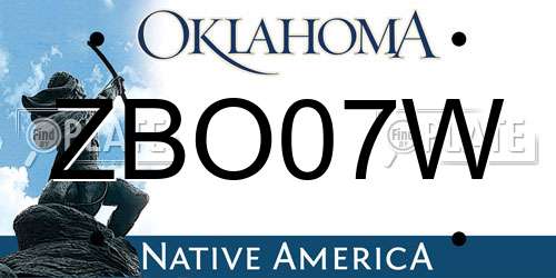 ZBO07W Oklahoma License Plate