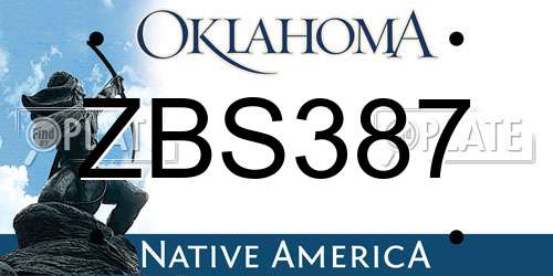 ZBS387 Oklahoma License Plate