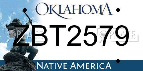 ZBT2579 Oklahoma License Plate