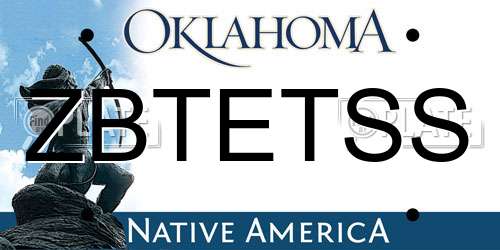ZBTETSS Oklahoma License Plate