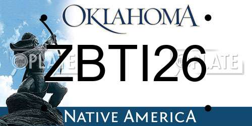 ZBTI26 Oklahoma License Plate