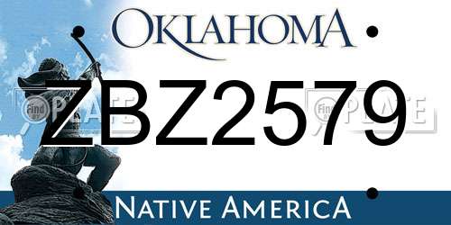 ZBZ2579 Oklahoma License Plate