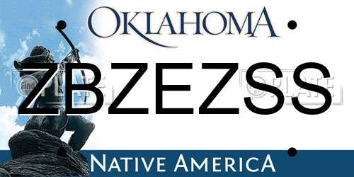 ZBZEZSS Oklahoma License Plate