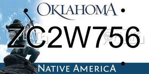 ZC2W756 Oklahoma License Plate