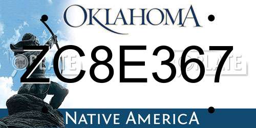 ZC8E367 Oklahoma License Plate