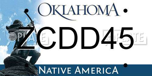 ZCDD45 Oklahoma License Plate