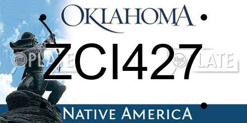 ZCI427 Oklahoma License Plate