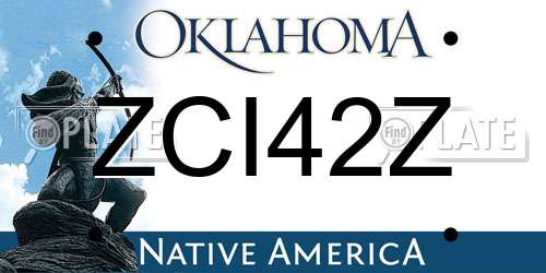 ZCI42Z Oklahoma License Plate