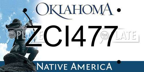 ZCI477 Oklahoma License Plate