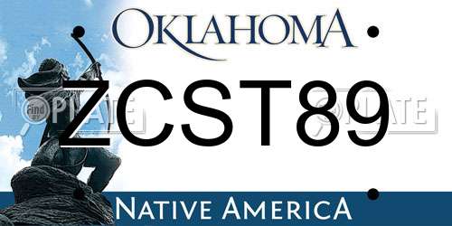 ZCST89 Oklahoma License Plate