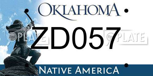 ZD057 Oklahoma License Plate