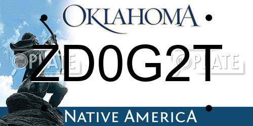 ZD0G2T Oklahoma License Plate