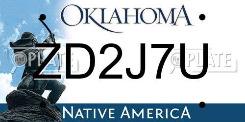 ZD2J7U Oklahoma License Plate