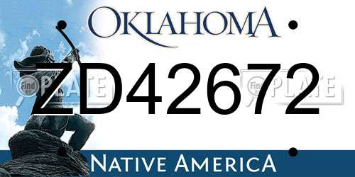 ZD42672 Oklahoma License Plate