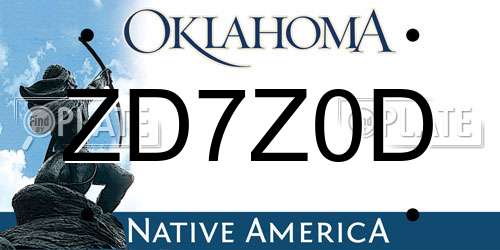 ZD7Z0D Oklahoma License Plate