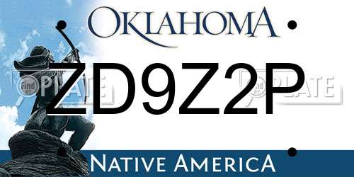 ZD9Z2P Oklahoma License Plate