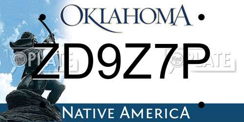 ZD9Z7P Oklahoma License Plate