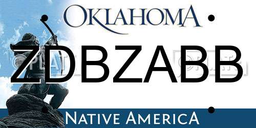 ZDBZABB Oklahoma License Plate