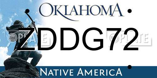 ZDDG72 Oklahoma License Plate