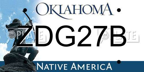ZDG27B Oklahoma License Plate