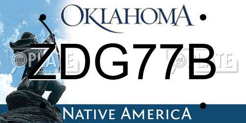 ZDG77B Oklahoma License Plate