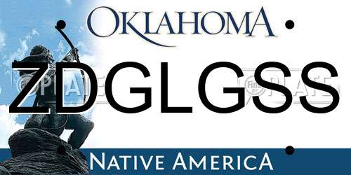 ZDGLGSS Oklahoma License Plate