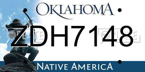 ZDH7148 Oklahoma License Plate