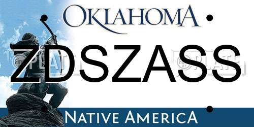 ZDSZASS Oklahoma License Plate