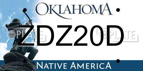 ZDZ20D Oklahoma License Plate