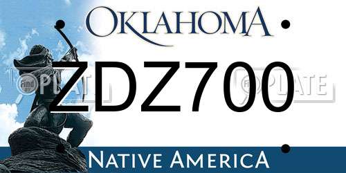 ZDZ700 Oklahoma License Plate