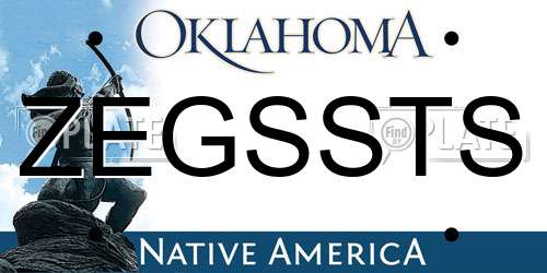 ZEGSSTS Oklahoma License Plate
