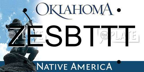 ZESBTTT Oklahoma License Plate