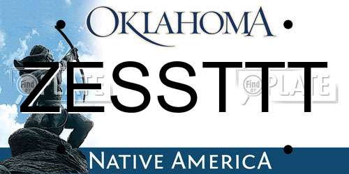ZESSTTT Oklahoma License Plate