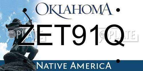 ZET91Q Oklahoma License Plate
