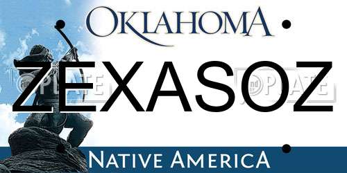 ZEXASOZ Oklahoma License Plate