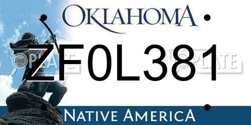 ZF0L381 Oklahoma License Plate