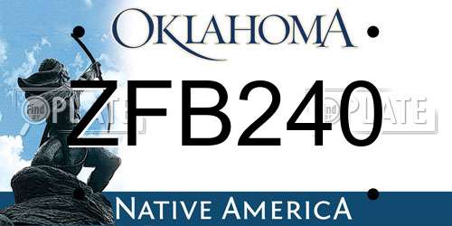 ZFB240 Oklahoma License Plate