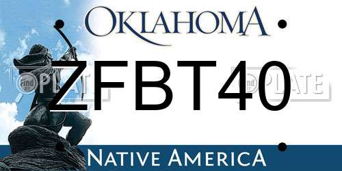 ZFBT40 Oklahoma License Plate