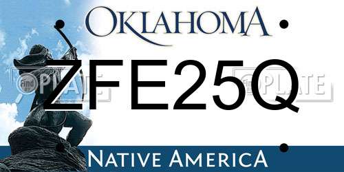 ZFE25Q Oklahoma License Plate