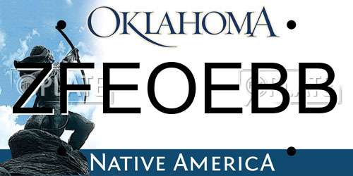 ZFEOEBB Oklahoma License Plate